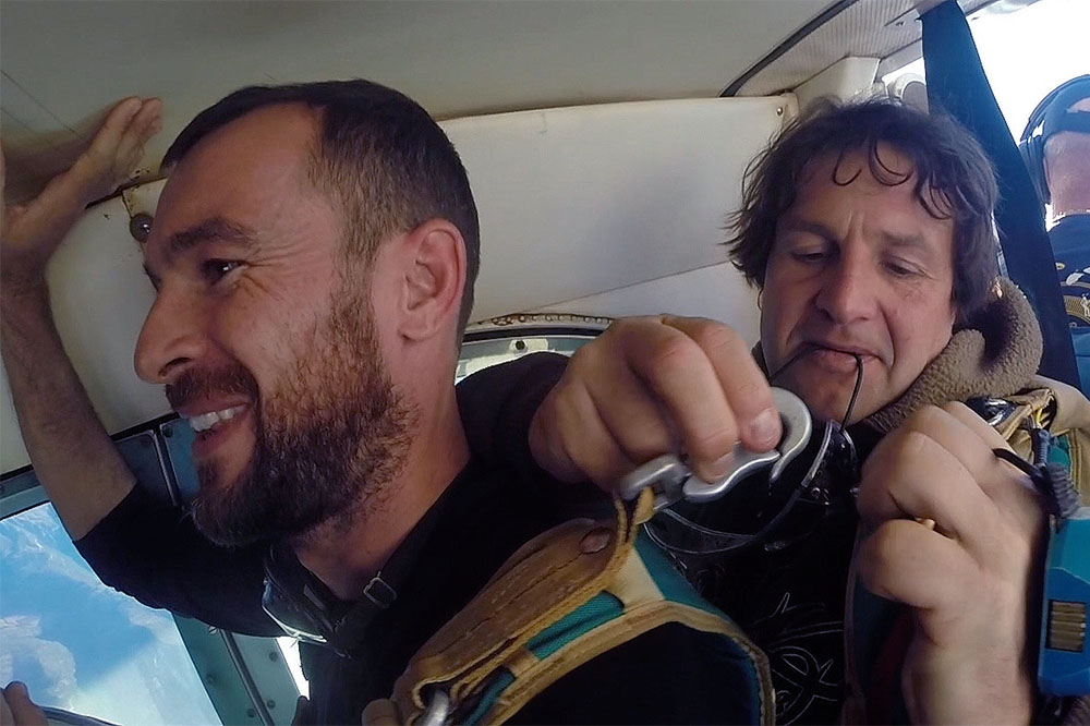 Saut en tandem - La montée en avion