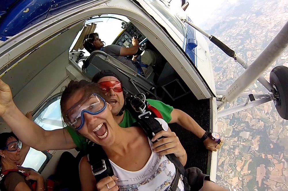 Saut en tandem - Mise en place