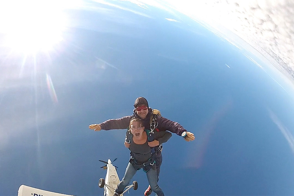 Saut en tandem - l'accélération