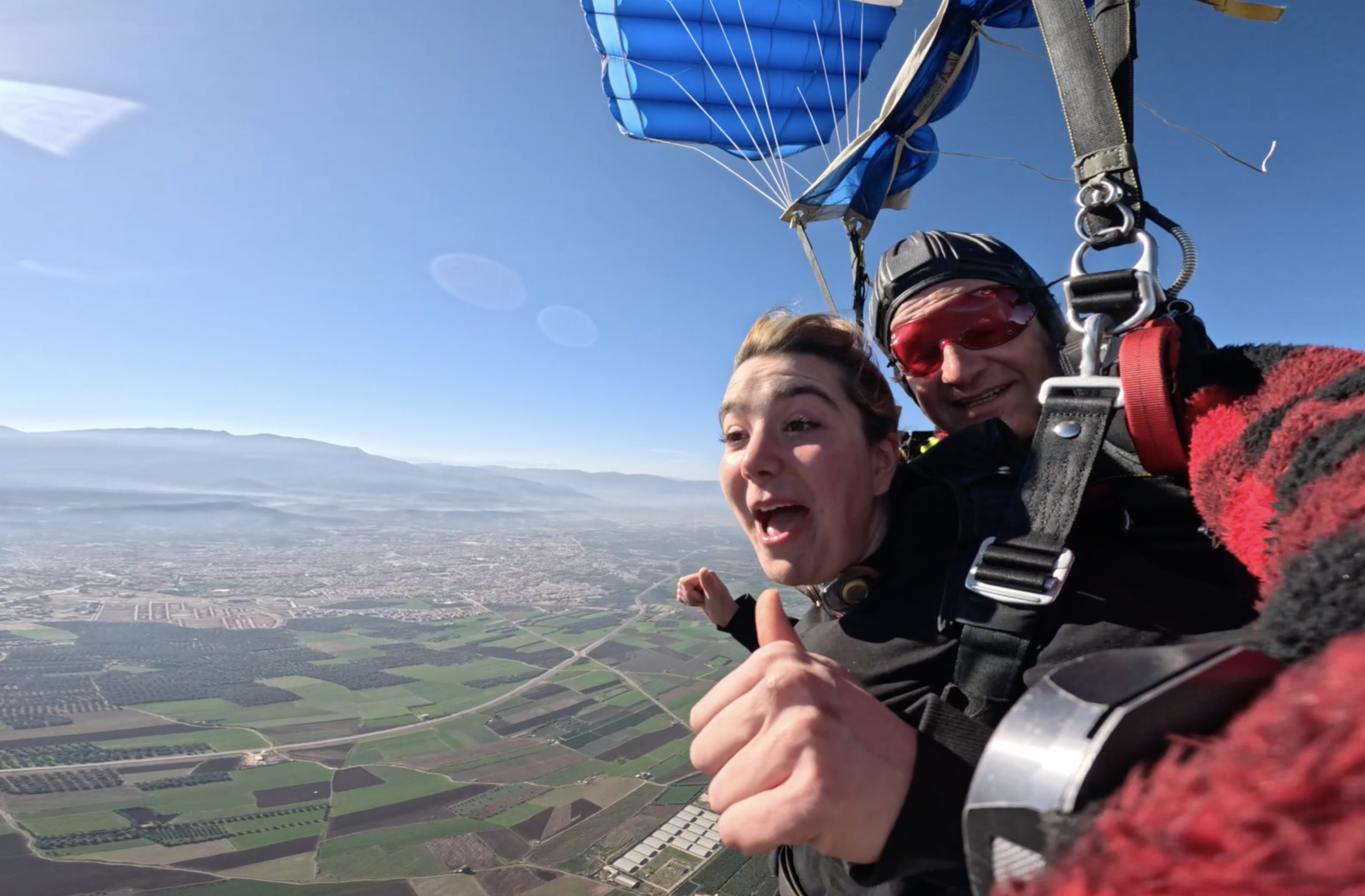 Saut en tandem - Le vol en parachute